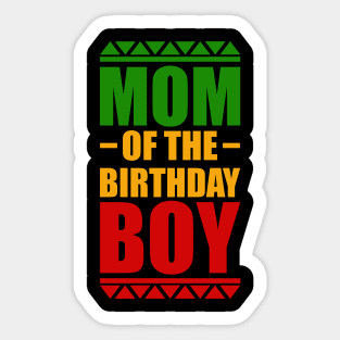 Mom of the Birthday Boy, African Colors Sticker